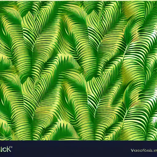 Image similar to gold emerald palm leaves vector illustration, 8 k ultra resolution