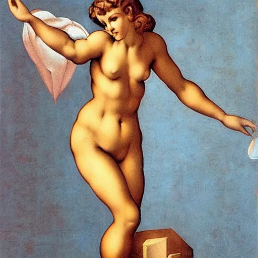 Prompt: a pin up, by michelangelo