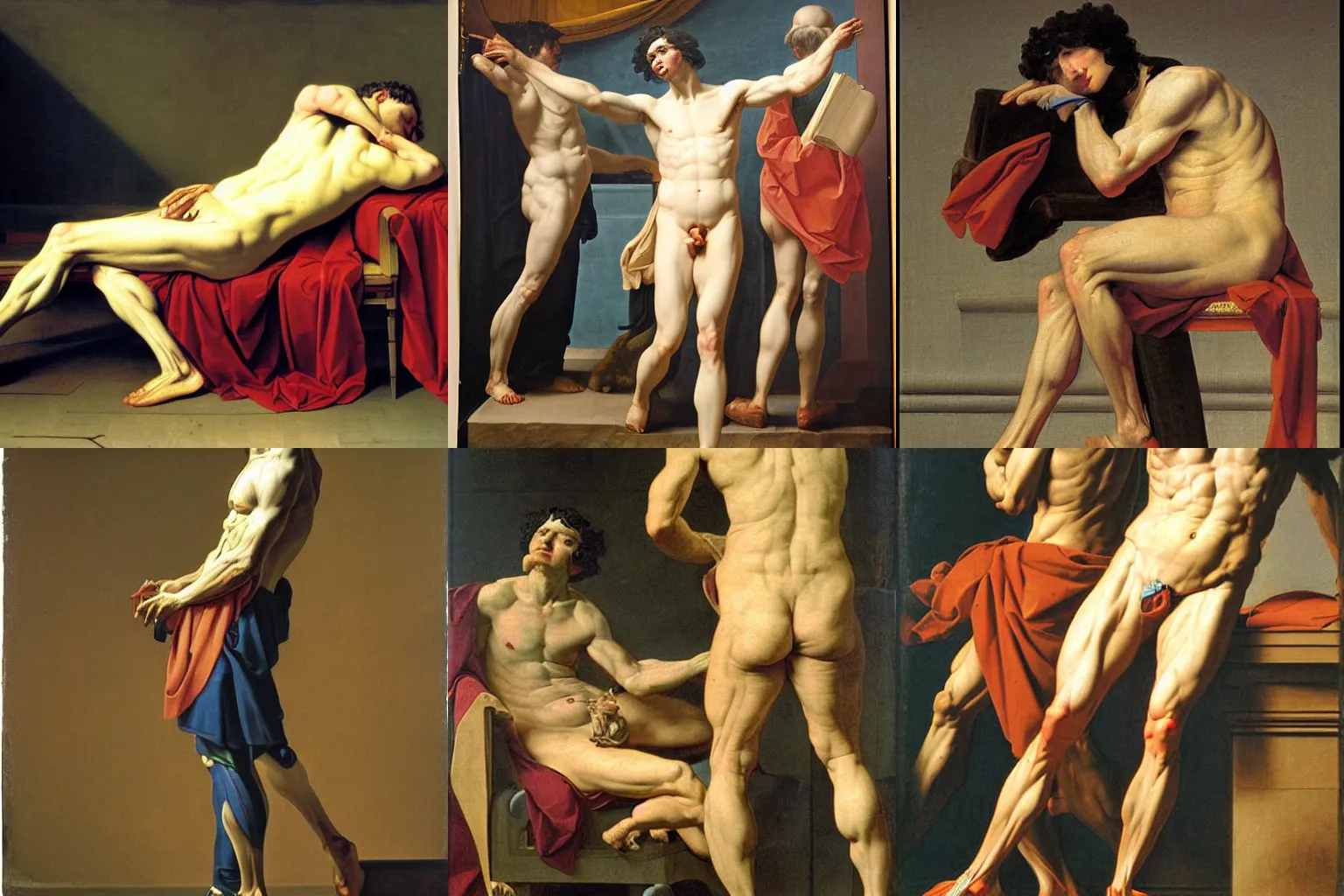 Prompt: human anatomy, style of Jacques-Louis David, neoclassical oil painting