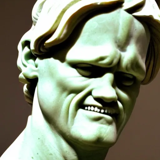 Image similar to jim carrey as a greek marble statue