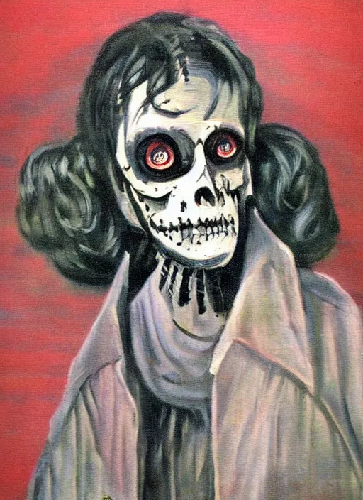 Prompt: vintage scary painting of the survivor