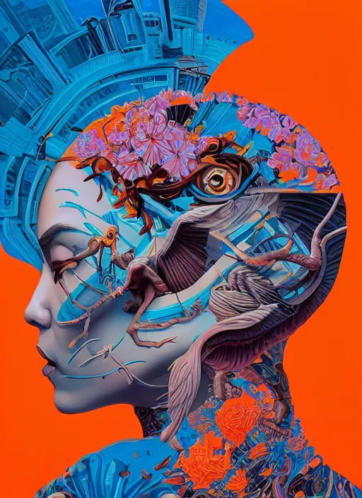 Prompt: brain city art, tristan eaton, victo ngai, artgerm, rhads, ross draws, hyperrealism, intricate detailed