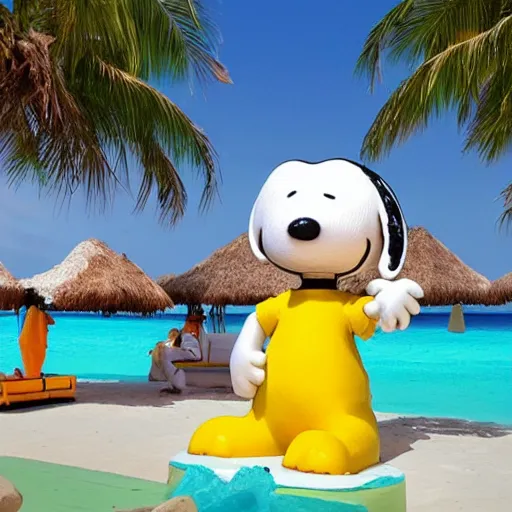 Prompt: snoopy in cancun