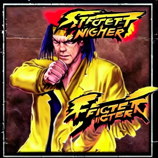 Image similar to neil young as a selectable fighter in street fighter video game