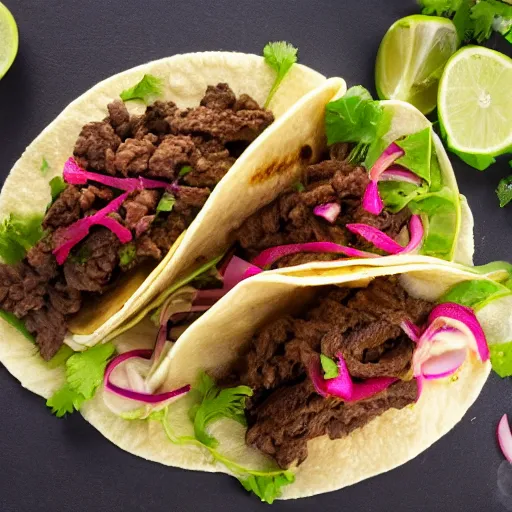 Image similar to fresh, steaming taco, beef taco, stuffed with extras, authentic street taco, sizzling beef