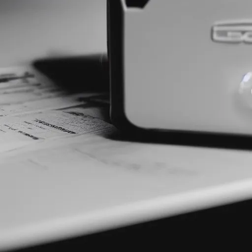 Prompt: Macro shot of a corner of a study desk, dslr