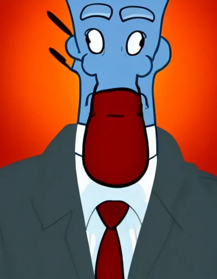 Image similar to Squidward as The American Psycho