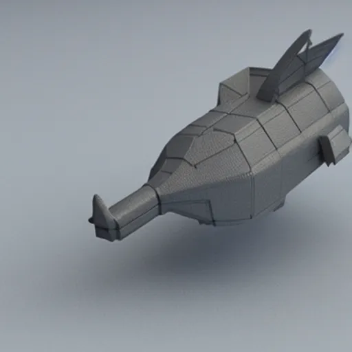 Prompt: a 3d printed space ship