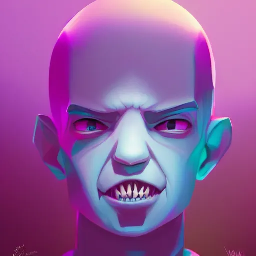 Image similar to portrait of hip hop nosferatu, led lights, mattepainting concept blizzard pixar maya engine on stylized background splash comics global illumination lighting artstation lois van baarle, ilya kuvshinov, rossdraws