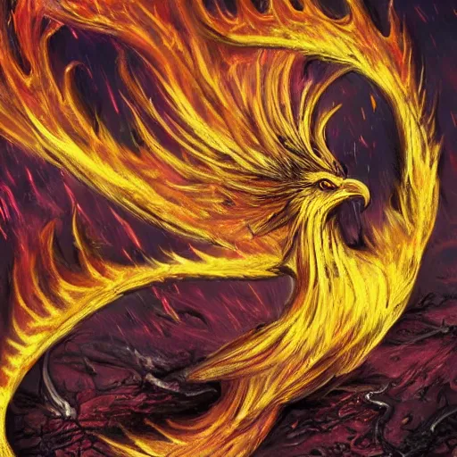 Image similar to a phoenix being reborn from ashes.