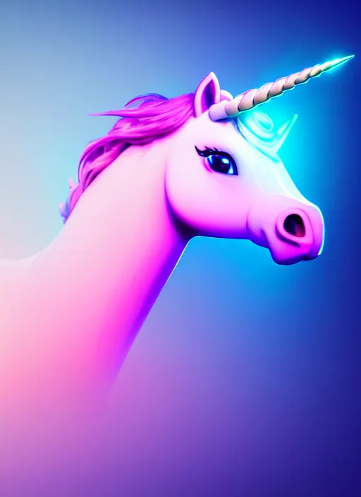 Image similar to unicorn wearing big vr headset, vr headset in techno background, soft gradient texture, realistic 3 d render, high lights, 4 k, high detailed photography, 5 0 mm lens, rich vivid colors, smooth gradients, depth of field, cinematic, hyper realism, high detail, octane render, unreal engine, 8 k