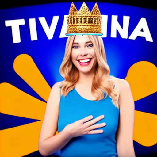 Image similar to Trivia TV show with blue crown logo