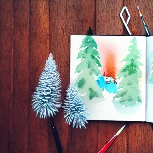 Prompt: winter watercolor illustration style