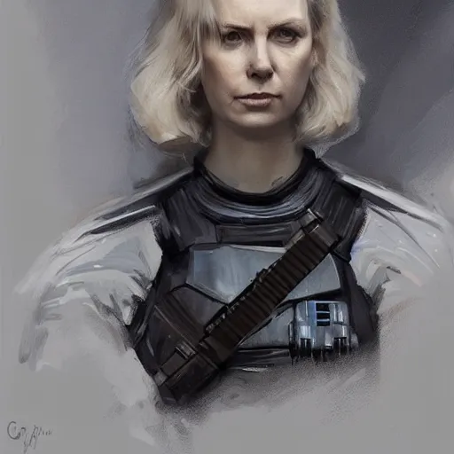 Image similar to portrait of a woman by greg rutkowski, she looks like gwendoline christie, wearing the tactical gear of the corellian confederation, star wars expanded universe, he is about 3 0 years old, highly detailed portrait, digital painting, artstation, concept art, smooth, sharp foccus ilustration, artstation hq