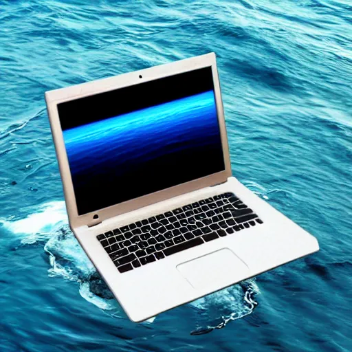 Image similar to a laptop surmerged in the sea