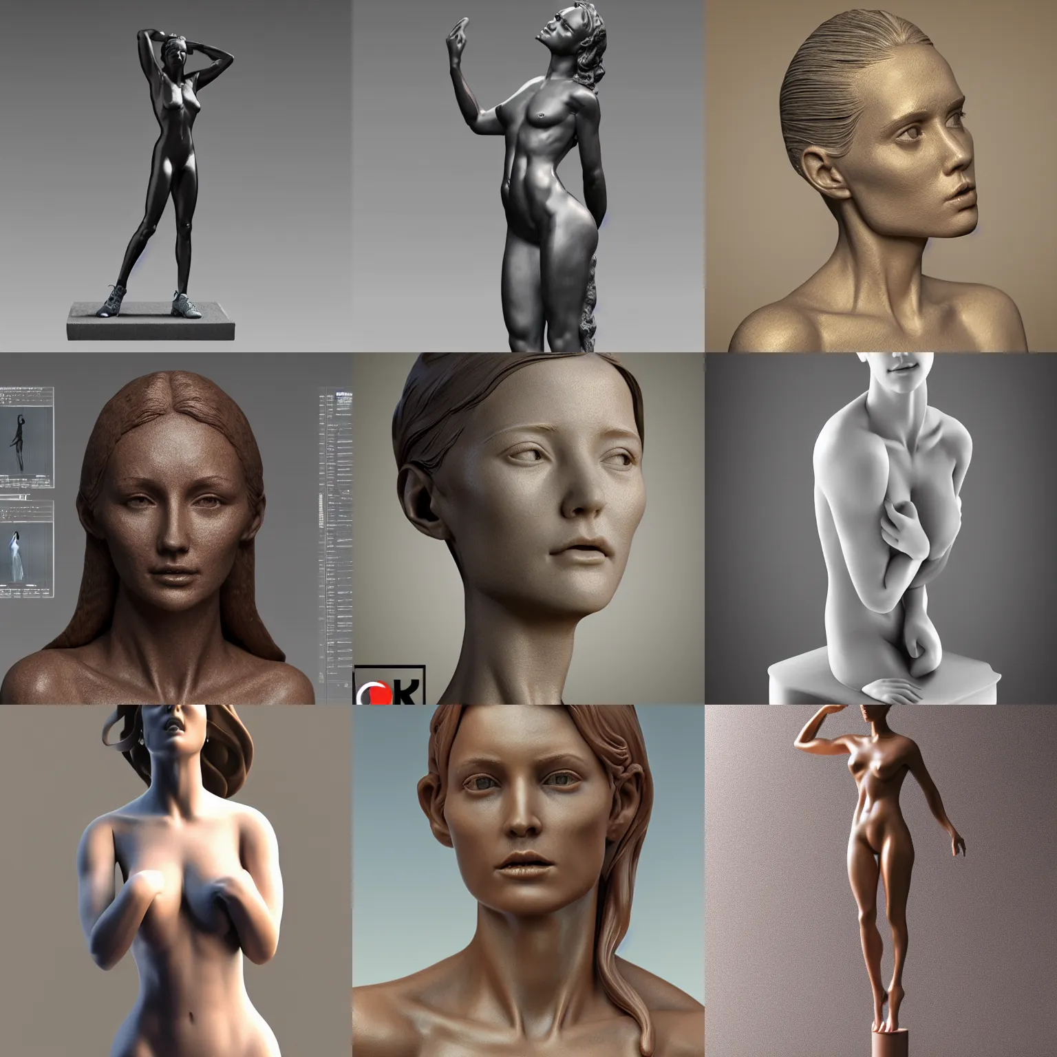 Prompt: 3D resin highly details miniature, woman, ideal athletic body, standing, realistic 8K Bernini Sculpture, Introduction factory photo, Product Introduction Photo, Hyperrealism. Subsurface scattering, Octane Render Full body, simple background