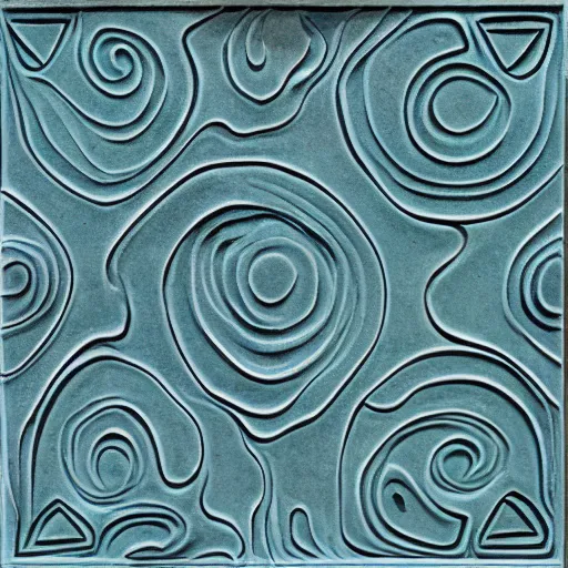 Prompt: thin lines, fractals, lichen macro, serpentine twisty maze, carved soapstone relief paneling white and pale blue