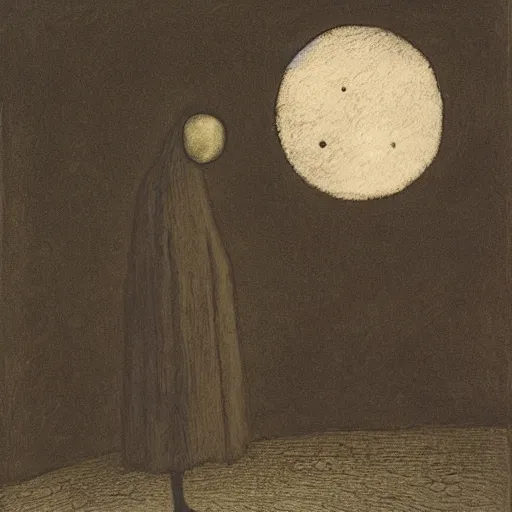 Image similar to death hiding behind the false moon, by Odilon Redon, by Edward Gorey, oil on canvas, beautiful, eerie, surreal, colorful