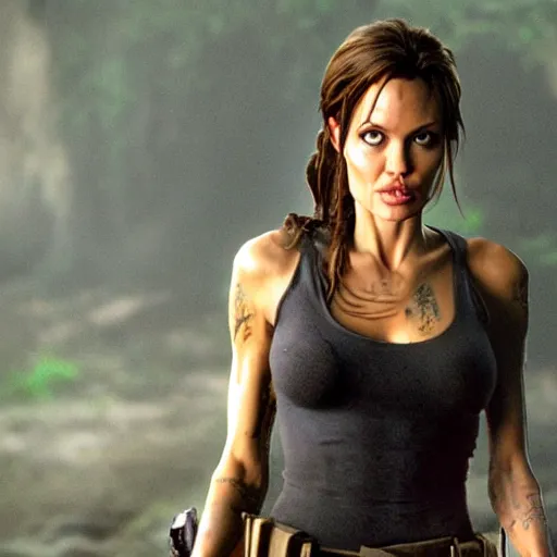 Image similar to Angelina Jolie in Lara Croft: Tomb Raider screen cap