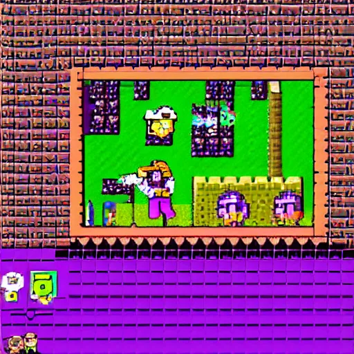 Prompt: NES game box Waluigi Quest