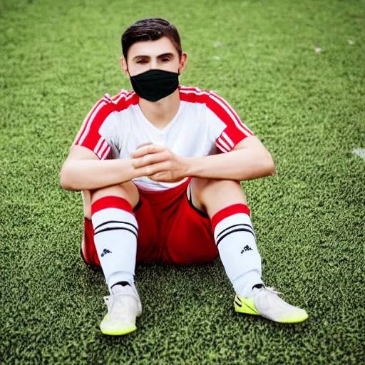 Prompt: soccer player with face mask