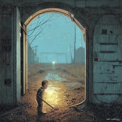 Prompt: the portal to your moms basement by Scott Listfield and Mikko Lagerstedt