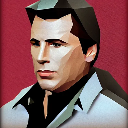 Image similar to low poly john travolta in goldeneye 64 cover art