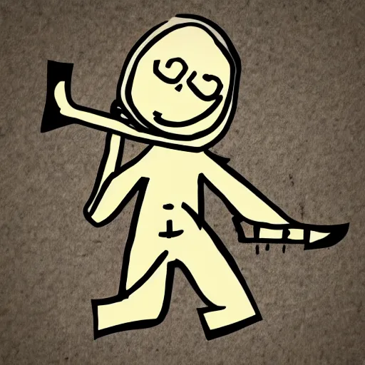 Image similar to frustrated stick figure with an axe