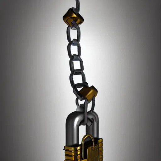 Image similar to robot made of padlocks, cgsociety, artstation