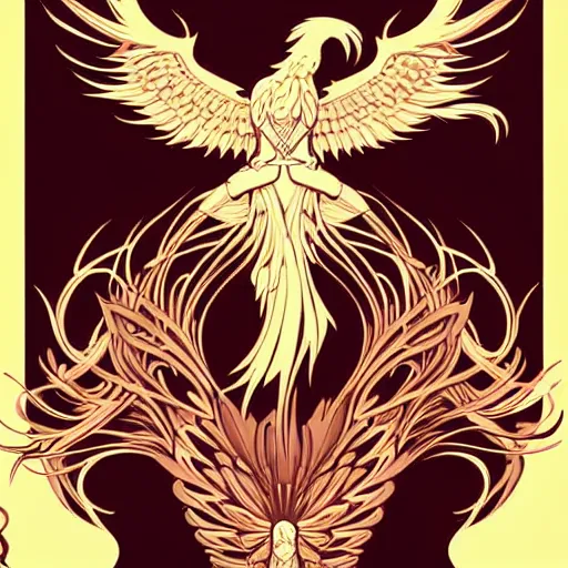 Image similar to silhouette of a Phoenix illustration, vector art style, medium shot, intricate, elegant, highly detailed, digital art, ffffound, art by JC Leyendecker and sachin teng