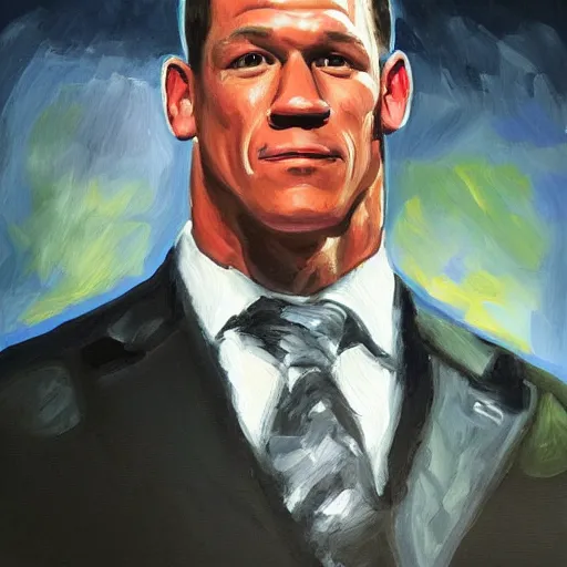 Image similar to john cena, oil painting