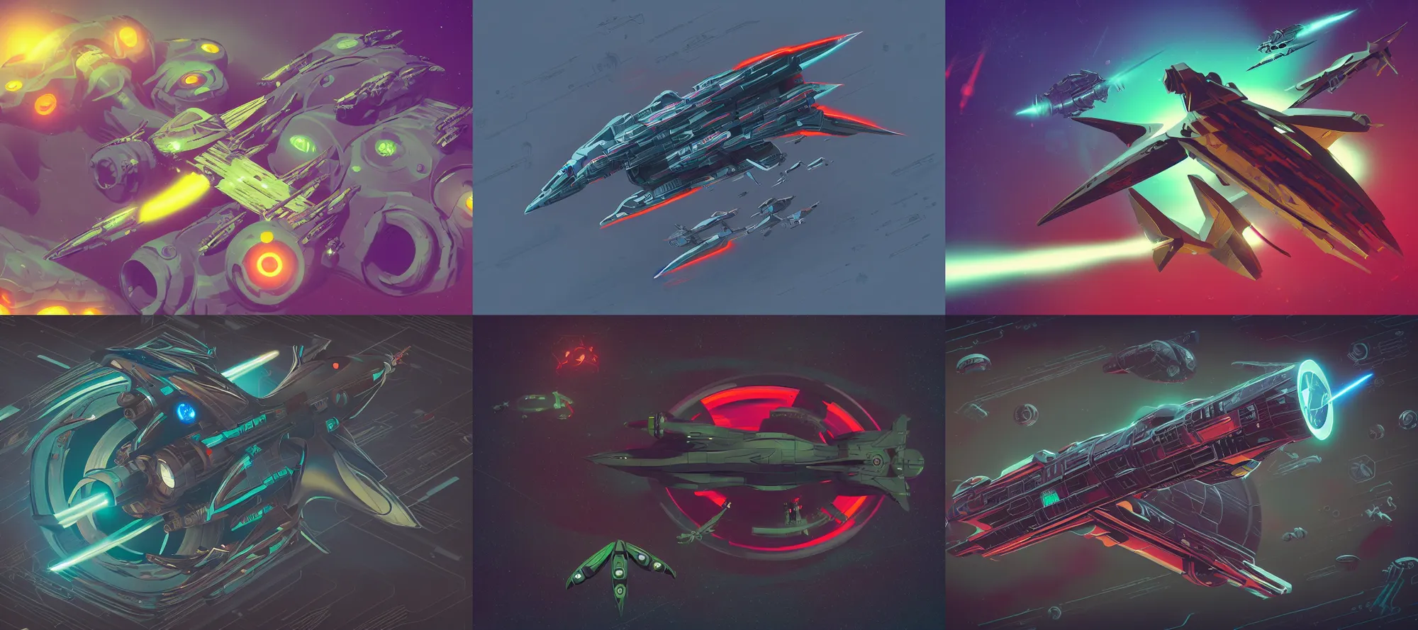 Prompt: colored lovecraftian horror starfighter with round shapes and tentacles, isometric illustration, technical drawing, sci fi, black background, vector art, well lit, octane render