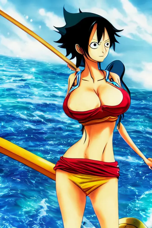 Image similar to nami from one piece. screenshot. art by awn arts. colorful. 4 k.