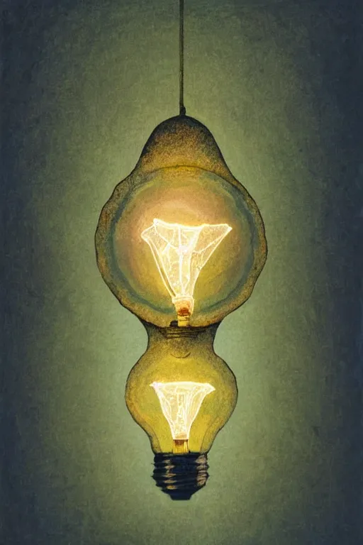 Image similar to painting of a fairy inside an upside down light bulb, kintsugi, modern fine art, fractal, intricate, elegant, highly detailed, digital photography, subsurface scattering, by wes anderson and basquiat and greg rutkowski,