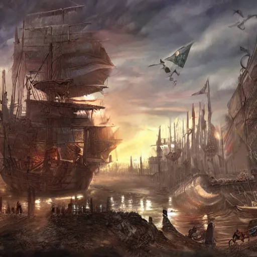 Image similar to the old world is dying and the new world struggles to be born, concept art