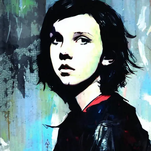 Image similar to Millie Bobby Brown by Yoji Shinkawa