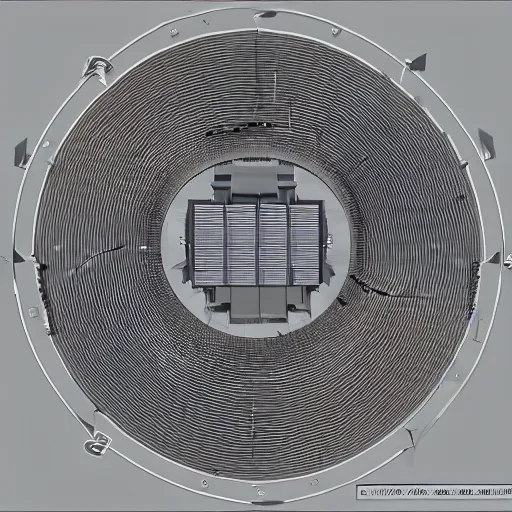 Prompt: cross-section of a tokamak reactor,