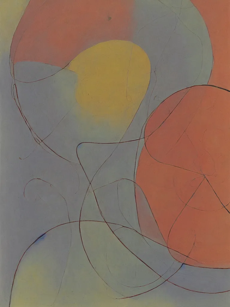 Image similar to abstract painting by hilma af klint, art decor, pastel color scheme,