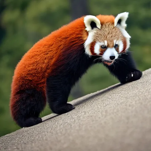 Image similar to awesome photograph of a red panda driving a lamborghini, 4k