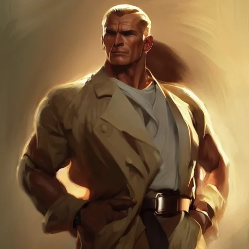 Prompt: character concept portrait, doc savage, style digital painting, concept art, smooth, sharp focus, illustration by ruan jia and mandy jurgens and william - adolphe bouguereau, artgerm
