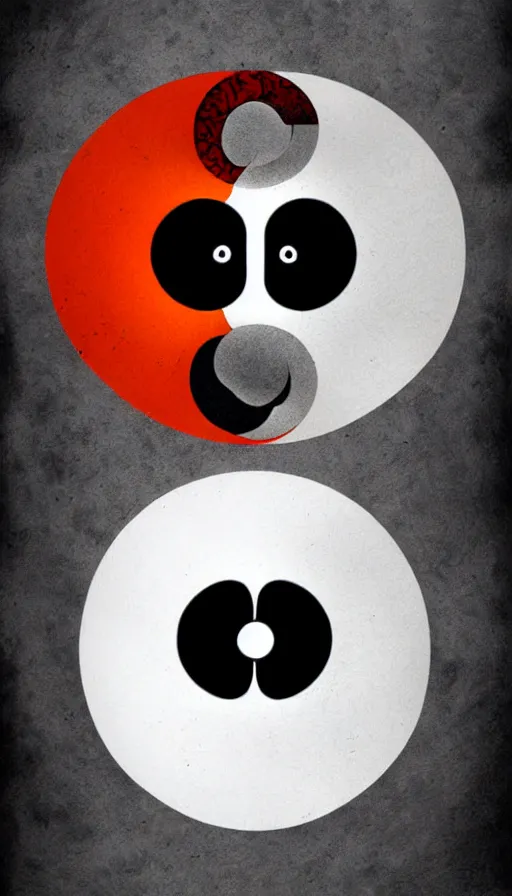 Image similar to Abstract representation of ying Yang concept, by alex pardee