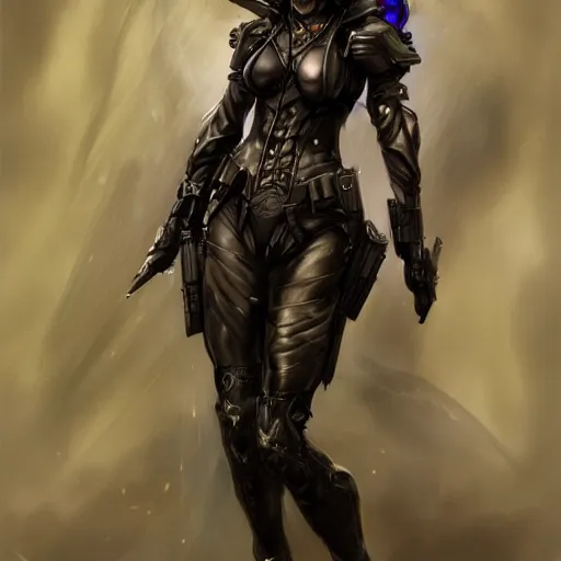 Image similar to portrait of a female dark elf witch by ayami kojima, she is about 2 0 years old, american, black hair, introvert, she is wearing a modern tactical gear, scifi, highly detailed portrait, digital painting, artstation, concept art, smooth, sharp foccus ilustration, artstation hq