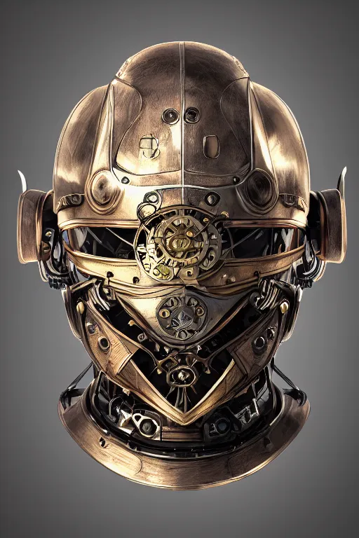 Image similar to steampunk helmet fantasy art mask robot ninja stylized digital illustration sharp focus, elegant intricate digital painting artstation concept art global illumination ray tracing advanced technology chaykin howard and campionpascale and cooke darwyn and davis jack