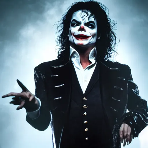 Image similar to Michael Jackson as The Joker 8k hdr amazing lighting