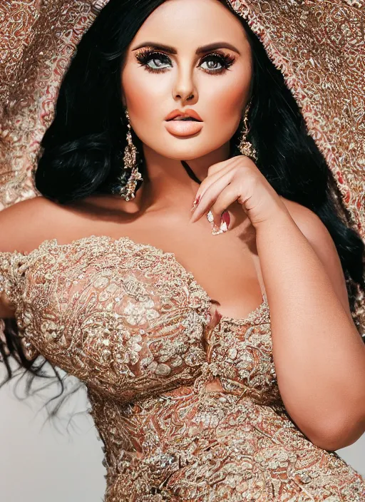 Prompt: portrait of abigail ratchford wearing kebaya in java, by charlotte grimm, natural light, detailed face, beautiful features, symmetrical, canon eos c 3 0 0, ƒ 1. 8, 3 5 mm, 8 k, medium - format print, half body shot