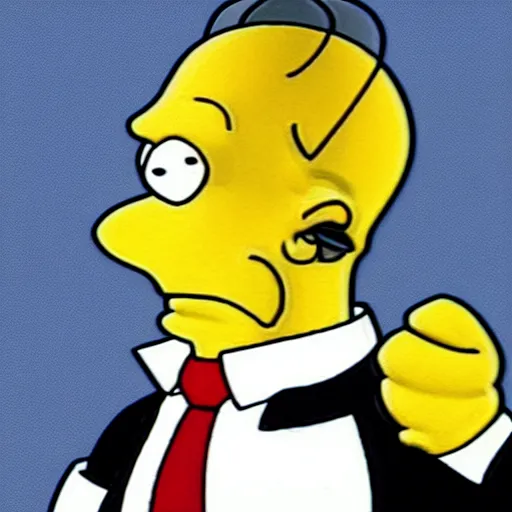 Image similar to patrick stewart homer simpson mix