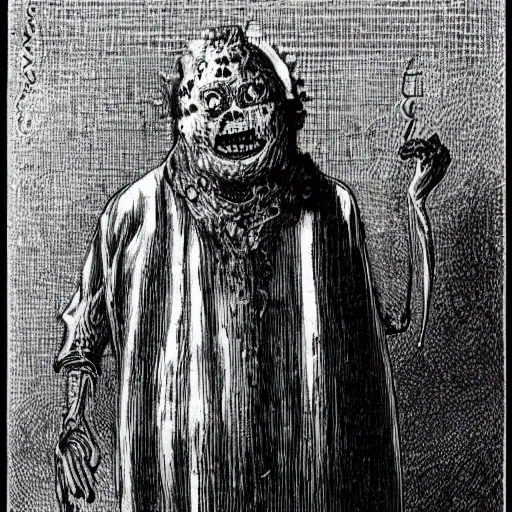 Image similar to a character called the Mould King from a horror show