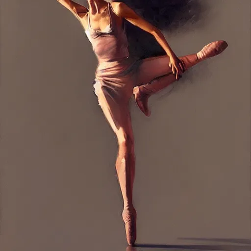 Image similar to oil painting dancer woman, with dancer men herb rose, by greg rutkowski, artstation