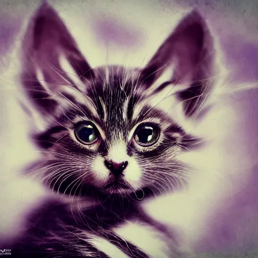 Prompt: kitten octopus feline squid tentacle fur fangs, portrait photography, single subject, faded background, adorable kawaii big eye cute cuddly, photorealism in the style of National Geographic