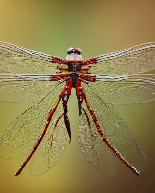 Prompt: high quality presentation photo of a miuature robotic dragonfly, photography 4k, f1.8 anamorphic, bokeh, 4k, Canon, Nikon